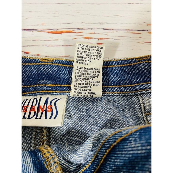 Vintage Bill Blass Jean Denim Skirt Size 14 Classic Blue Cotton Knee Lengh - Picture 5 of 9